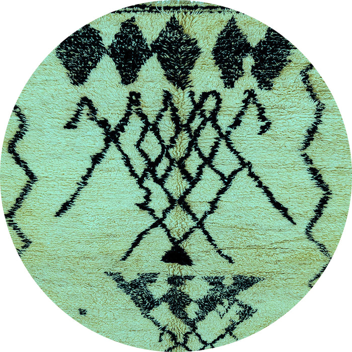 Round Machine Washable Abstract Light Blue Modern Rug, wshabs2907lblu