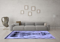 Machine Washable Abstract Blue Modern Rug, wshabs2907blu