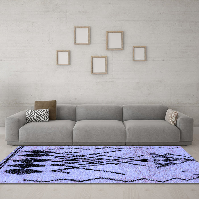 Machine Washable Abstract Blue Modern Rug in a Living Room, wshabs2907blu