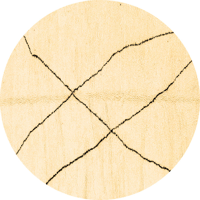 Round Solid Brown Modern Rug, abs2908brn
