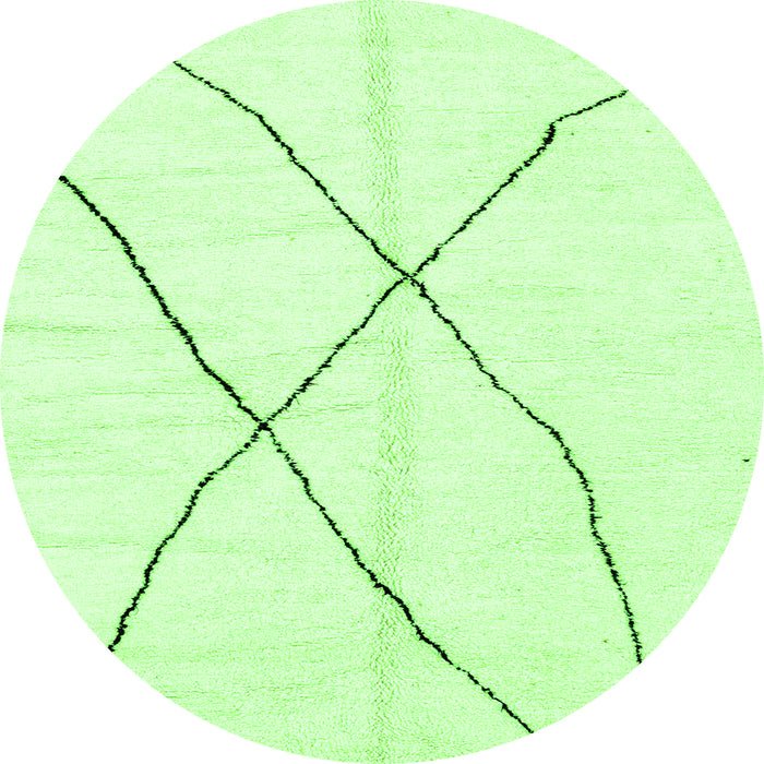 Round Solid Green Modern Rug, abs2908grn