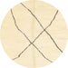 Round Abstract Brown Gold Solid Rug, abs2908