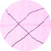 Round Solid Pink Modern Rug, abs2908pnk