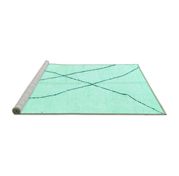 Sideview of Machine Washable Solid Turquoise Modern Area Rugs, wshabs2908turq