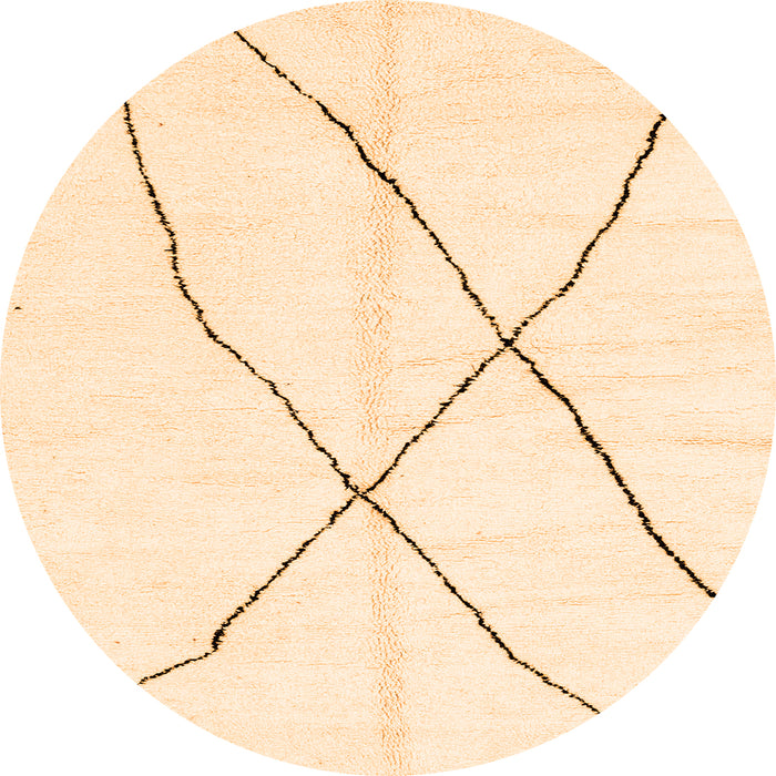 Round Solid Orange Modern Rug, abs2908org