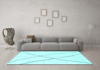 Machine Washable Solid Light Blue Modern Rug, wshabs2908lblu