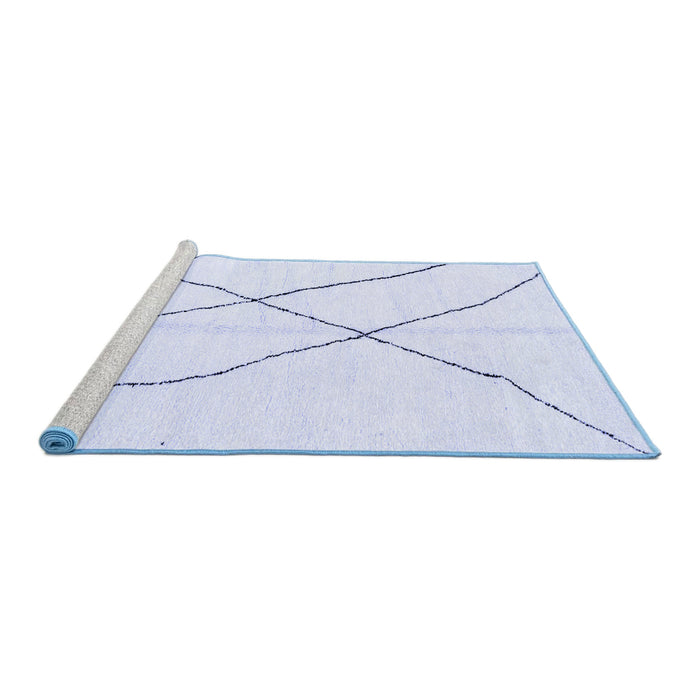 Sideview of Machine Washable Solid Blue Modern Rug, wshabs2908blu