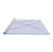 Sideview of Machine Washable Solid Blue Modern Rug, wshabs2908blu