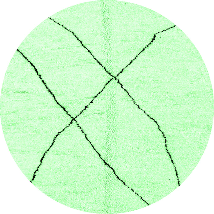 Round Machine Washable Solid Emerald Green Modern Area Rugs, wshabs2908emgrn