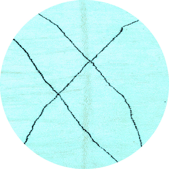 Round Machine Washable Solid Light Blue Modern Rug, wshabs2908lblu