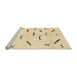 Sideview of Machine Washable Abstract Sun Yellow Rug, wshabs2909