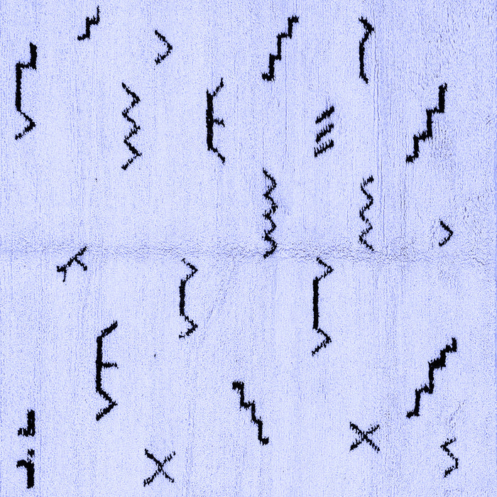 Square Solid Blue Modern Rug, abs2909blu