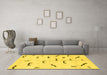 Machine Washable Solid Yellow Modern Rug in a Living Room, wshabs2909yw