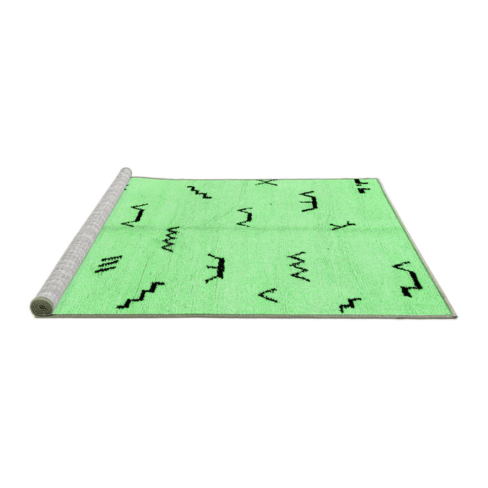 Sideview of Machine Washable Solid Emerald Green Modern Area Rugs, wshabs2909emgrn