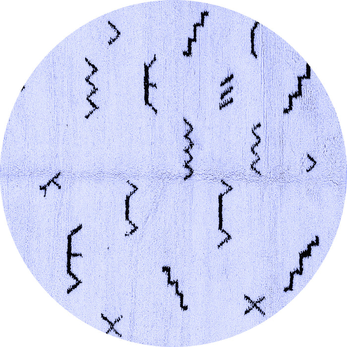 Round Machine Washable Solid Blue Modern Rug, wshabs2909blu