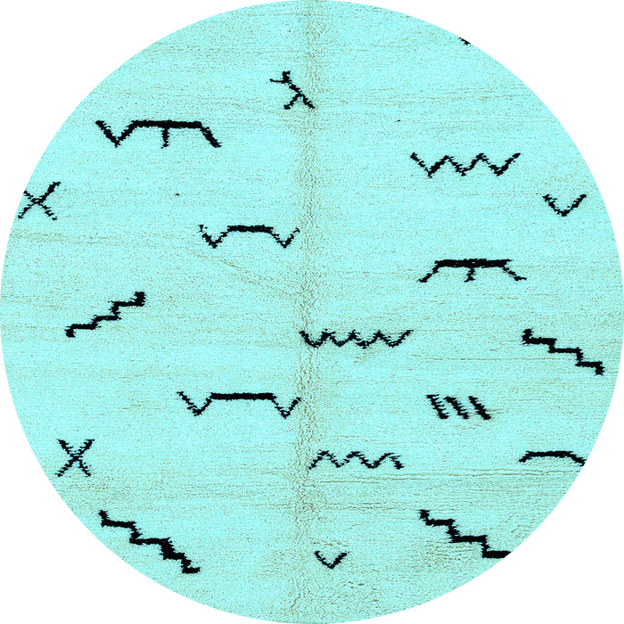 Round Machine Washable Solid Light Blue Modern Rug, wshabs2909lblu