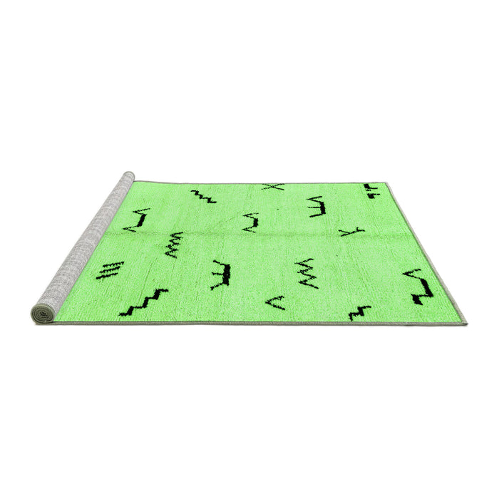Sideview of Machine Washable Solid Green Modern Area Rugs, wshabs2909grn