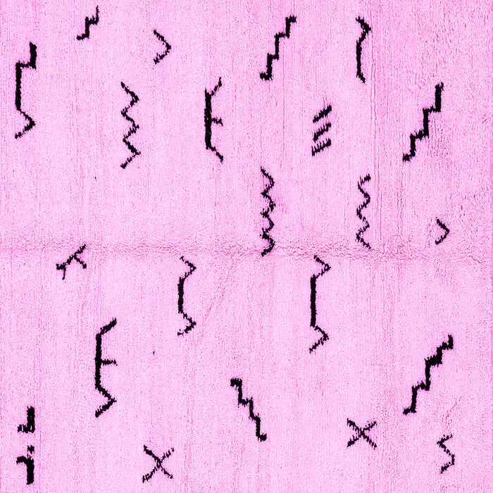 Square Machine Washable Solid Pink Modern Rug, wshabs2909pnk