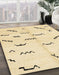 Abstract Sun Yellow Solid Rug in Family Room, abs2909