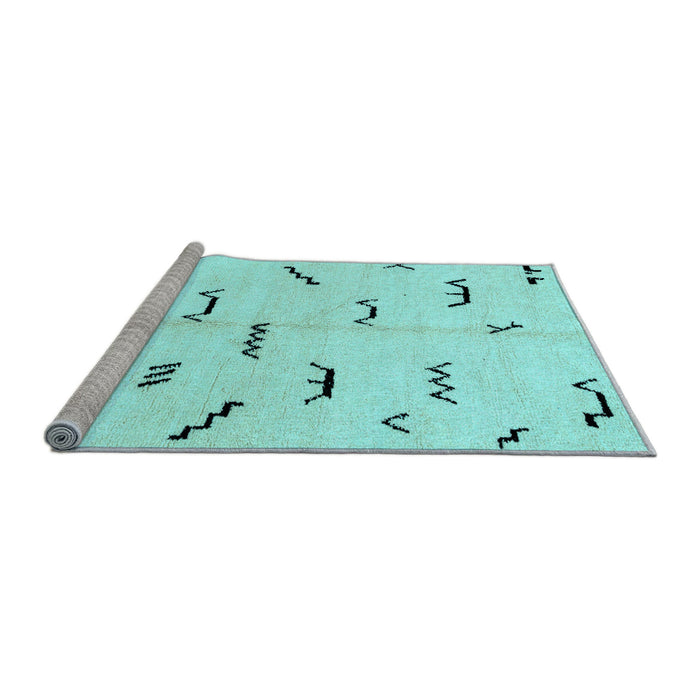 Sideview of Machine Washable Solid Light Blue Modern Rug, wshabs2909lblu
