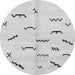 Round Machine Washable Solid Gray Modern Rug, wshabs2909gry