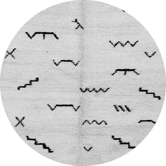 Round Solid Gray Modern Rug, abs2909gry