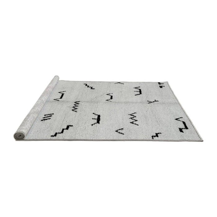 Sideview of Machine Washable Solid Gray Modern Rug, wshabs2909gry