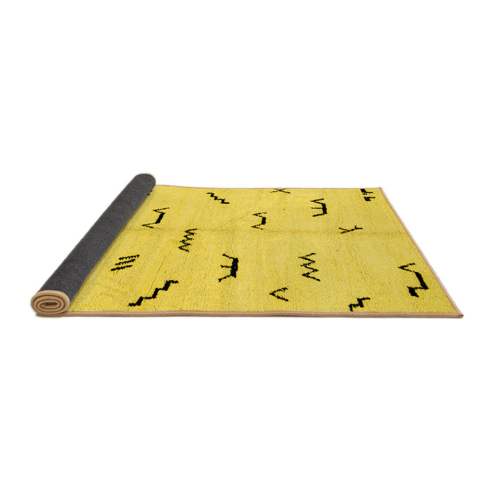 Sideview of Solid Yellow Modern Rug, abs2909yw