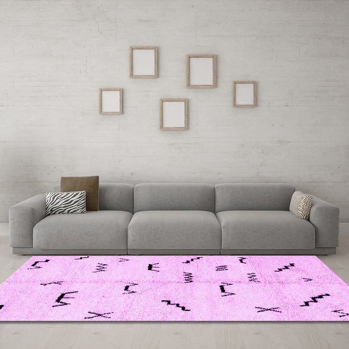 Machine Washable Solid Purple Modern Area Rugs in a Living Room, wshabs2909pur