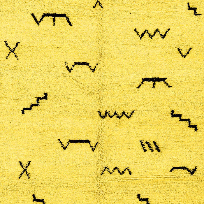 Machine Washable Solid Yellow Modern Rug, wshabs2909yw