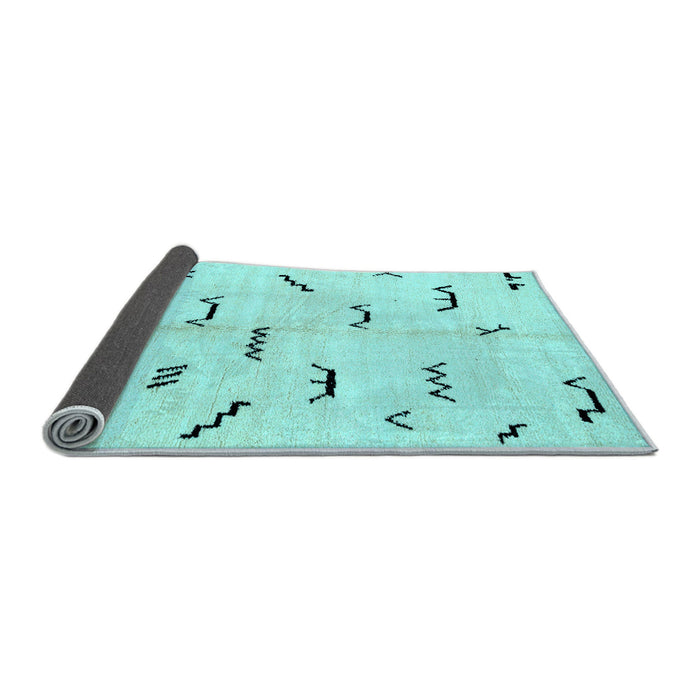 Sideview of Solid Light Blue Modern Rug, abs2909lblu