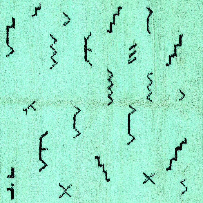 Square Solid Turquoise Modern Rug, abs2909turq