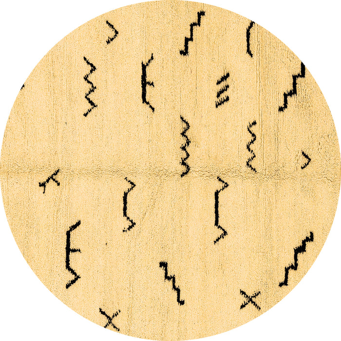 Round Machine Washable Solid Brown Modern Rug, wshabs2909brn