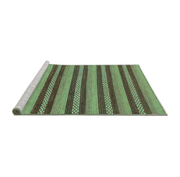Sideview of Machine Washable Oriental Turquoise Modern Area Rugs, wshabs290turq