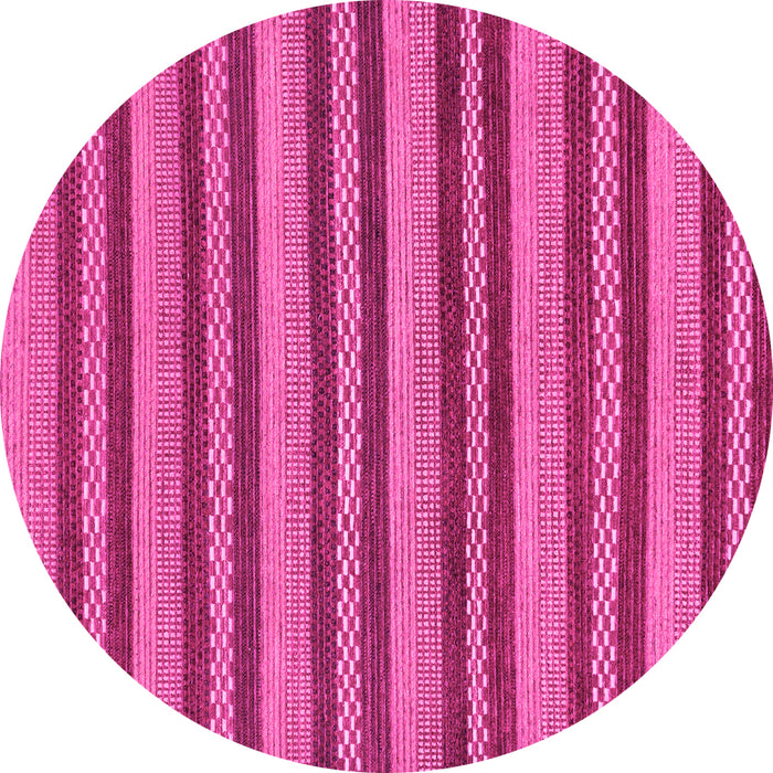 Round Machine Washable Oriental Pink Modern Rug, wshabs290pnk