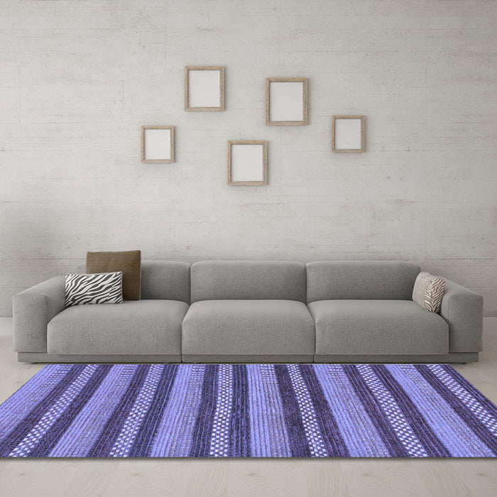 Machine Washable Oriental Blue Modern Rug in a Living Room, wshabs290blu