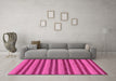 Machine Washable Oriental Pink Modern Rug in a Living Room, wshabs290pnk