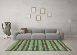 Machine Washable Oriental Turquoise Modern Area Rugs in a Living Room,, wshabs290turq