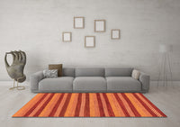 Machine Washable Oriental Orange Modern Rug, wshabs290org