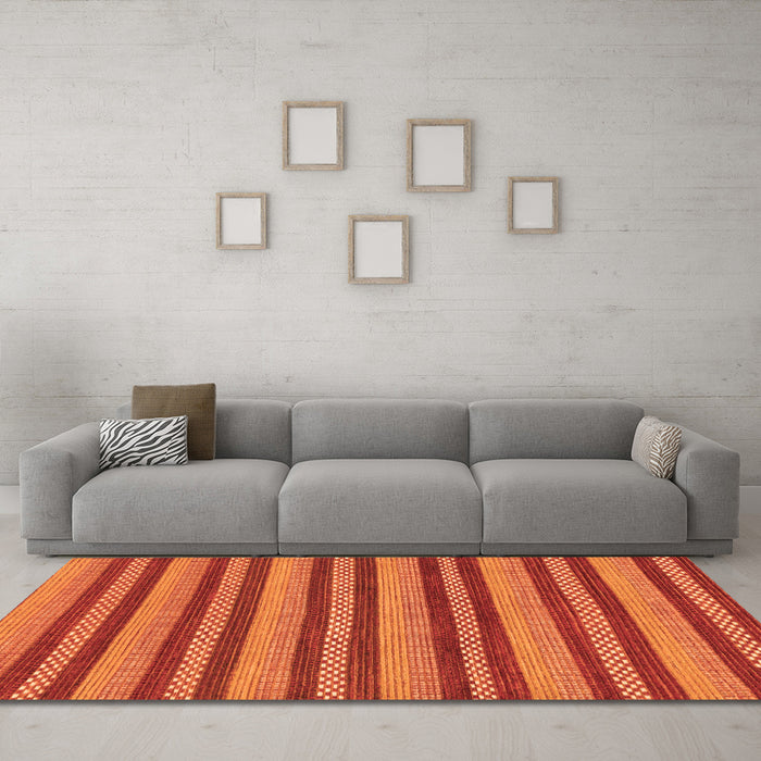 Machine Washable Oriental Orange Modern Area Rugs in a Living Room, wshabs290org