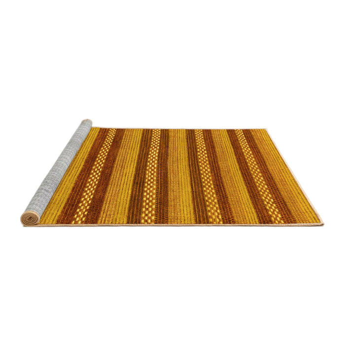 Sideview of Machine Washable Oriental Yellow Modern Rug, wshabs290yw