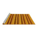 Sideview of Machine Washable Oriental Yellow Modern Rug, wshabs290yw