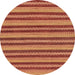 Round Abstract Indian Saffron Orange Oriental Rug, abs290