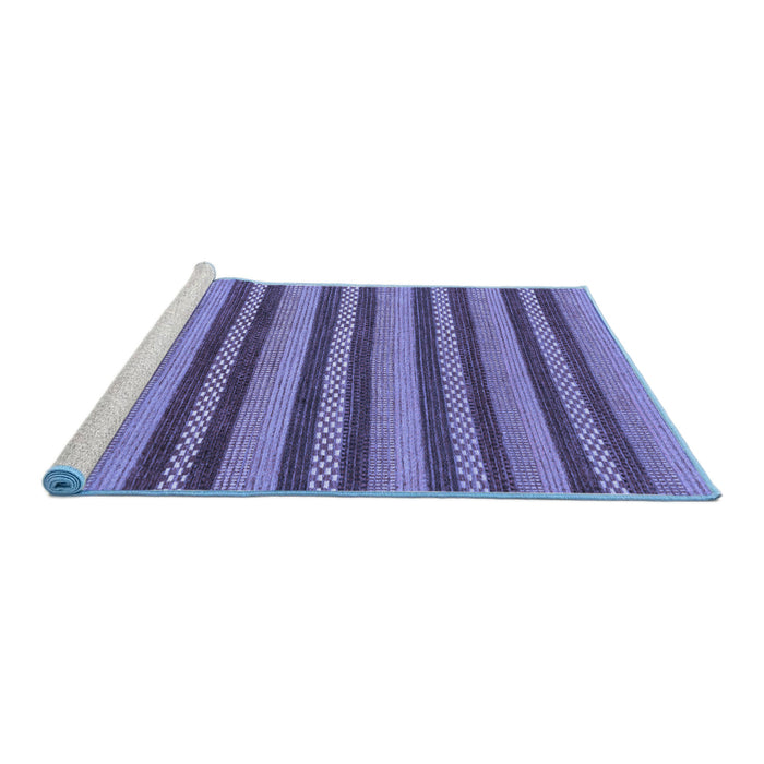Sideview of Machine Washable Oriental Blue Modern Rug, wshabs290blu