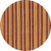 Round Oriental Brown Modern Rug, abs290brn