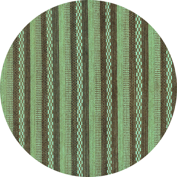 Round Machine Washable Oriental Turquoise Modern Area Rugs, wshabs290turq