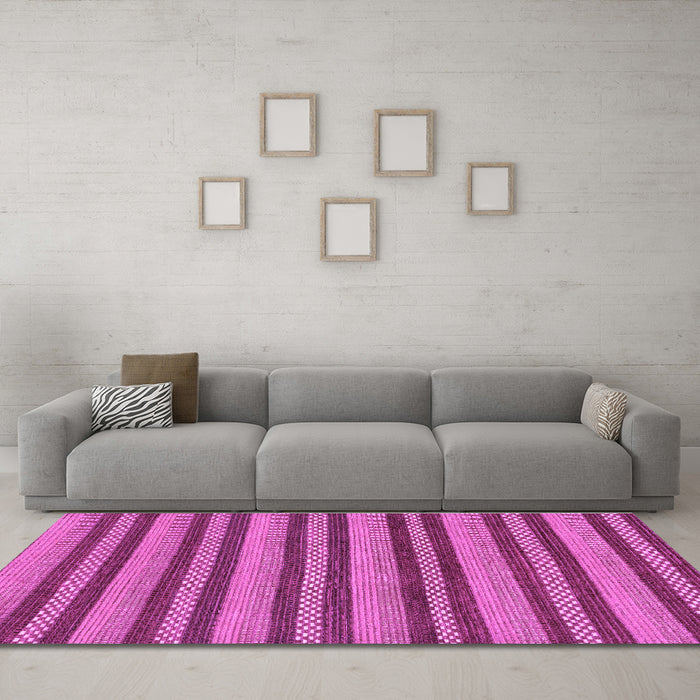 Machine Washable Oriental Purple Modern Area Rugs in a Living Room, wshabs290pur