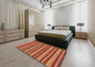 Machine Washable Abstract Indian Saffron Orange Rug in a Bedroom, wshabs290