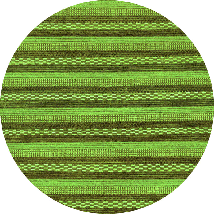 Round Machine Washable Oriental Green Modern Area Rugs, wshabs290grn