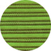 Round Oriental Green Modern Rug, abs290grn